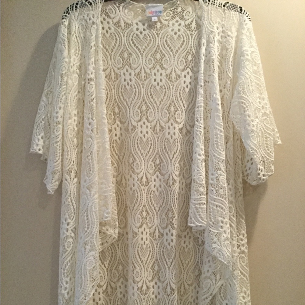 LuLaRoe Small White Lace Monroe Like New